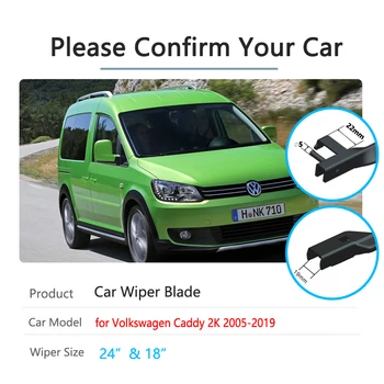 Auto Tīrītāju slotiņu par Volkswagen VW Caddy 2K 2005~2019 Priekšā Priekšējā Vējstikla Tīrītāji Automašīnas Piederumi 2007 2010 2012 2016