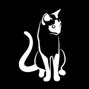Auto Uzlīme Radošo Pet Cat Auto Uzlīme PVC Mākslas Gudrs, Ornamentu, Apdare Auto Uzlīme Segtu Nulles Melni/balti, 18 cm*12cm