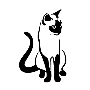 Auto Uzlīme Radošo Pet Cat Auto Uzlīme PVC Mākslas Gudrs, Ornamentu, Apdare Auto Uzlīme Segtu Nulles Melni/balti, 18 cm*12cm