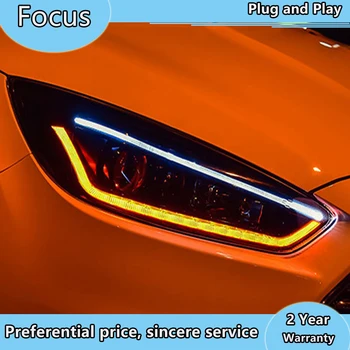 Auto stils gadījumā ar Ford Focus Lukturi-2018 Focus Lukturi LED dienas gaitas lukturi priekšējo Lukturu Lēcas Dubultās Staru HID