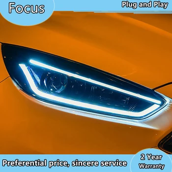 Auto stils gadījumā ar Ford Focus Lukturi-2018 Focus Lukturi LED dienas gaitas lukturi priekšējo Lukturu Lēcas Dubultās Staru HID