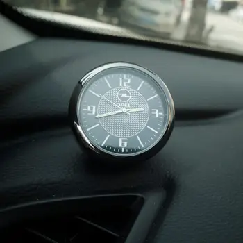 Auto transportlīdzekļa pulkstenis kvarca pulksteņu gaismas automašīnas salona elektronisko pulksteni apdare ar logotipu BMW, VW, Audi Peugeot Mercedes Benz