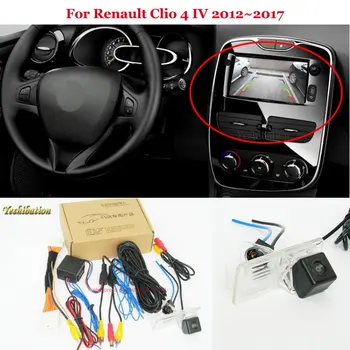 Automašīnas Atpakaļskata Kamera Renault Clio 4 IV 2012~2018 - Atpakaļ uz Augšu Atpakaļgaitas Kamera, RCA un Oriģinālais Ekrāns Saderīgu