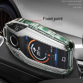 Automašīnas Galvenais Gadījumā LED Displejs Taustiņš uz Lietu TPU Pilnībā Aizsardzības BMW 5/7 sērija i8 G01 G02 G05 G07 Usc-11 G30 G31 G32 X3 X4 X5 X7
