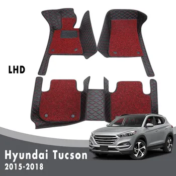 Automašīnas Grīdas Paklāji, Paklāji Par Hyundai Tucson 2018 2017 2016 Luksusa Dubultā Slāņa Stieples Cilpa Auto Pasūtījuma Aizsargs, Pārsegi, Pledi