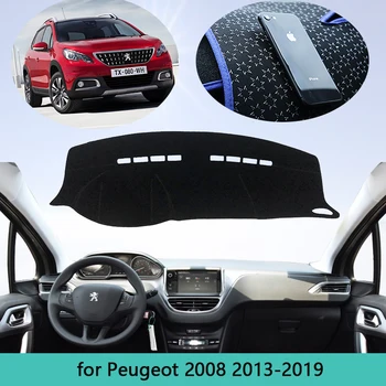 Automašīnas Paneļa Vāks Peugeot 2008 2013. Gada~2019 Auto Dashmat Dash Mat Saules Ēnā Paklāju Cape Anti-UV Anti-netīrs Paklājs 2016