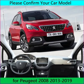 Automašīnas Paneļa Vāks Peugeot 2008 2013. Gada~2019 Auto Dashmat Dash Mat Saules Ēnā Paklāju Cape Anti-UV Anti-netīrs Paklājs 2016