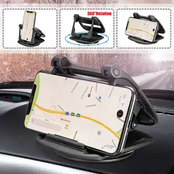 Automašīnas Paneļa piesūcekni, Auto Telefona Turētājs, Spīles Car Mount Holder 360 Grādu Rotācijas 3.5-6.5 Collu Smart Tālrunis iPhone 11