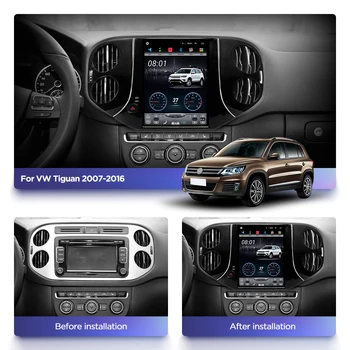 Automašīnas Radio Multimediju Navigatio Video Atskaņotājs VW Tiguan 2007. - 2016.gadam Tesla stila Vertikāla Ekrāna Stereo Nē 2 din Android 9.1