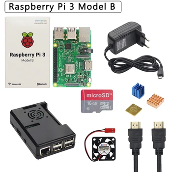 Aveņu Pi 3 Modelis B+ Plus Starter Kit + ABS korpuss + 32 GB SD atmiņas Karte + 3A Strāvas Adapteris + Dzesēšanas Ventilators + Siltuma Izlietne + HDMI Kabeli