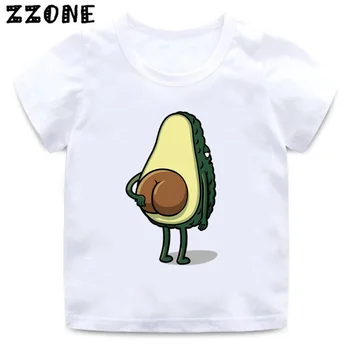 Avokado Vegāns Karikatūra Izdrukāt T krekls, Bērnu Drēbes, Bērnu Vasaras Kawaii Topi Baby Zēni Meitenes Smieklīgi T-krekls