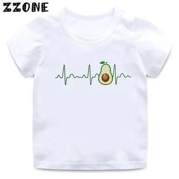Avokado Vegāns Karikatūra Izdrukāt T krekls, Bērnu Drēbes, Bērnu Vasaras Kawaii Topi Baby Zēni Meitenes Smieklīgi T-krekls