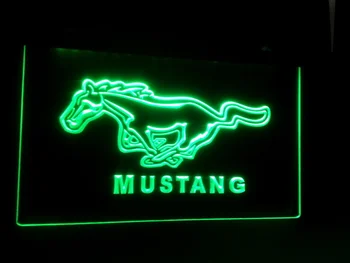 B37 Mustang logo, alus bārs, krogs club 3d zīmes, LED Neona Gaismas Zīme