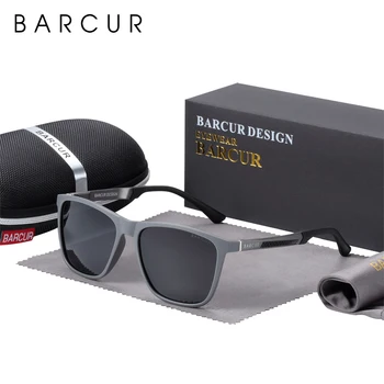 BARCUR Oriģinālās Saulesbrilles Vīriešiem Polarizētās Laukumā TR90 Rāmis Ar Alumīnija Magnija Tempļi Vīriešu Saulesbrilles Zvejas Braukšanas Eyew