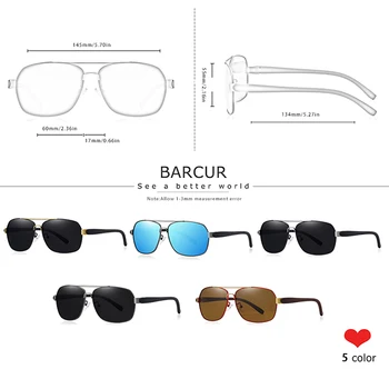 BARCUR Polarizētās Vīriešiem, Saules Brilles Par Braukšanas Izturīgs Saulesbrilles, Brilles UV400 Gafas Oculos De Sol