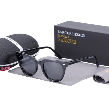 BARCUR Sākotnējā TR90 Saulesbrilles Vīriešiem Polarizētās Sievietēm ar Kvadrātveida Saules brilles Pārredzamu Oculos lunette de soleil femme