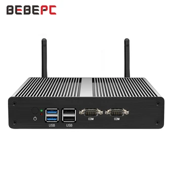 BEBEPC Fanless Mini PC Celeron J1900 J1800 N2830 Dual Gigabit LAN 2 RS232 Windows 10 Tīkla Rūpniecisko Datoru HDMI, VGA, WIFI,
