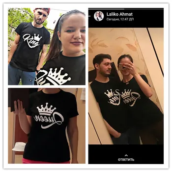 BKLD Karalis, Karaliene Pāriem T Krekls Vainagu Drukāšanas Pāris Drēbes Vasaras T-krekls 2019 Gadījuma O-veida kakla Topi Mīļotājiem Tee Krekls