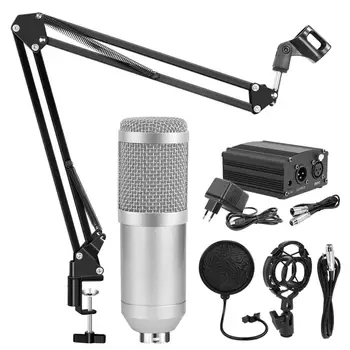 BM 800 Kondensatora Mikrofons Profesionālās Mic Komplekts Ar Regulējamu Mic Apturēšanu Šķērveida Stends, Studio Rrecording Karaoke Mikrofons