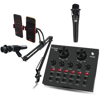 BM-800 Profesionālās Kondensatoru Karaoke Mikrofons V8 Audio Austiņas, Mikrofons, Audio Kabeļu Vadu Mikrofons Datoram