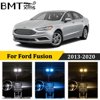 BMTxms 12Pcs Canbus Auto LED Interjera Dome Kartes Vieglās automašīnas Lampu Komplekts Ford Fusion Mondeo 4 Mk5 Mk V no 2013. līdz 2020. gadam