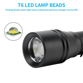 BORUiT T6 LED Lukturīti Tipa C Uzlādējams Kempings Gaismas lieljaudas 1000LM Lāpu 5 Režīmu Ūdensizturīgs Zoomable Velosipēdu Gaismas