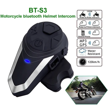 BT-S3 Motocikla Ķivere Domofons Bluetooth Austiņas Austiņas BTS3 Motociklu Sakaru Sistēmas FM Radio 3 Braucēji Walkietalkie