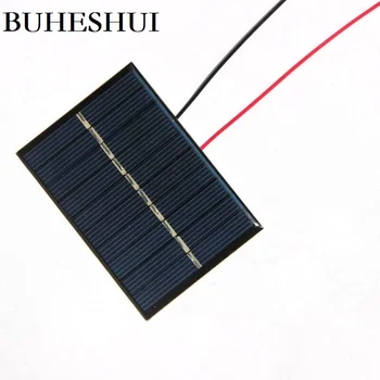 BUHESHUI 0,6 W 5V, Saules Paneļu Polikristālu +Vadu DIY SolarPanel Lādētāju 3,7 V Akumulators Gaismas Studiju 80*55MM 5gab