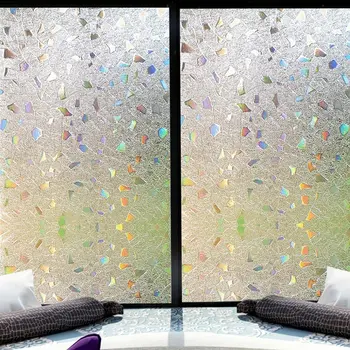 BUNPIG 3D Varavīksnes Efektu, Dārgakmeņi, Logu Plēves Privātuma pašlīmējošās Dekoratīvās Plēves Statiskā Piekļauties Vitrāžas Uzlīme Mājas
