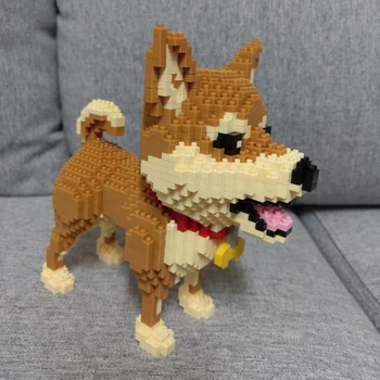 Babu 8805 Shiba Šķirnes Pet Suns, Brūns Dzīvnieku 3D Modeli 1850pcs DIY Dimanta Mini Ēkas Mazo Blokus Ķieģeļu Rotaļlieta Bērniem, kas nav Kaste