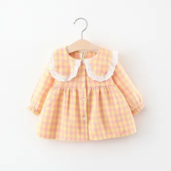 Baby Girl Dress Rudens New Baby Meiteņu Drēbes Gadījuma Pleds Puse Princese Kleita Kokvilnas Bērniem, Apģērbs Jaundzimušajiem Kleita 0-3T
