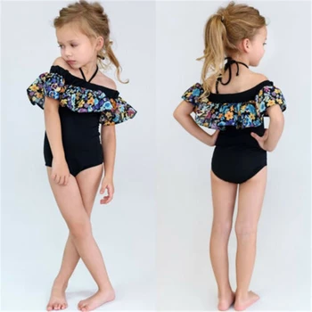 Baby Girl Ziedu Savirmot Bikini Komplekts Bērniem Peldbikses, Peldkostīmu Peldkostīms Beachwear