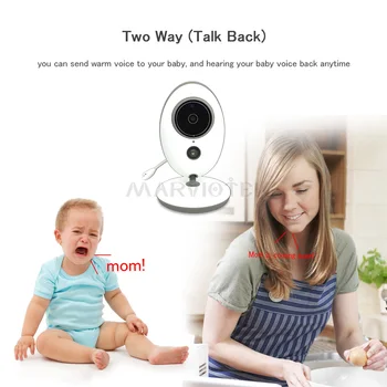 Baby Monitor Bezvadu LCD Audio, Video Radio Aukle Mūzikas Domofons IS 24h bērnu tālruņa Bērnu Kameras Bērnu Walkie Talkie Aukle