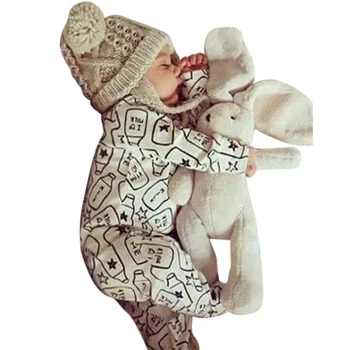 Baby Zēni Romper Meitenes Jumpsuit Bērniem, Apģērbs Gudrs Jaundzimušo Karikatūra Baby Ķermeņa Uzvalks Kokvilnas Drēbes ar garām Piedurknēm DS40
