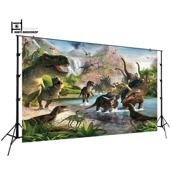 Backdrops Jurassic Park Pasaulē Dzimšanas dienu ballīšu Bildes Dinozauru Džungļu Fotogrāfijas Fons Foto Fona W-818