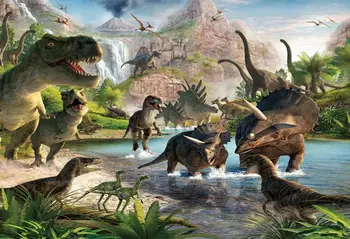 Backdrops Jurassic Park Pasaulē Dzimšanas dienu ballīšu Bildes Dinozauru Džungļu Fotogrāfijas Fons Foto Fona W-818