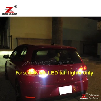 Balta Auto LED Eksterjera Saskaņā ar spoguļa Apgaismojums + Atpakaļgaitas lukturu + Āra Autostāvvieta pilsētas Spuldzes GOLF 6 MK6 MK VI 2010. gada līdz. gadam