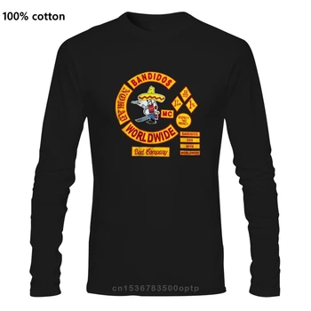 Bandidos MU Logo Nomad visā Pasaulē Motorcycle Club T-Krekls Melns Balts Izmērs S-3XL