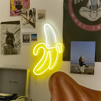 Banānu Neona Zīmes, LED Lampas, Sienas Apdares Bārs Guļamistabas Izkārtojumu Atmosfēru Lampas Puse Kāzu Brīvdienu Karājas Dekoru Nakts Gaisma