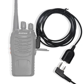 Baofeng Audio Kabeļa Adapteris K ostas 2 Pin pagarinātāju, Lai Baofeng UV-5R BF-888S UV-82 Walkie Talkie, Austiņas, Skaļruni, Mikrofons