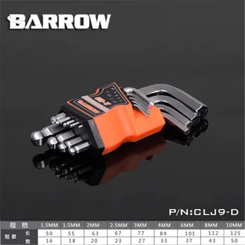 Barrow Hex Atslēgu Komplekti 1.5/2/2.5/3/4/6/8/10mmShort Bumbu Galvu, Viens Komplekts no 9 Uzgriežņu atslēgas datora korpusu rīkiem sīkrīku komplekts CLJ9-D