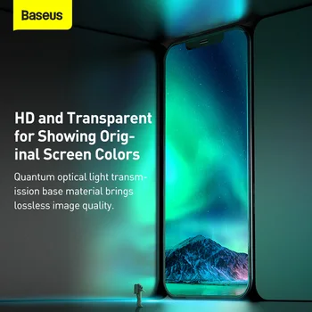 Baseus Caurspīdīgu Aizsargājošu Stikla Screen Protector For iPhone 12 Pro Max Acu Aizsardzība Pilns Pārklājums Rūdīts Stikls Filmu