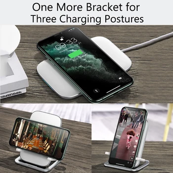 Baseus Fast Charger 15W Qi bezvadu lādētāju Stends, iPhone, Huawei Android bezvadu lādēšanas tālrunis stāvēt lādētājs ar usb kabeli