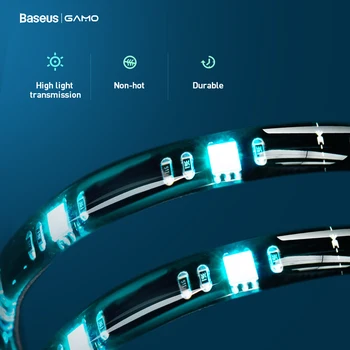 Baseus LED Strip Gaismas RGB 5050 Elastīgu USB LED Lentes Lentes String Lampas 5V RGB Spēļu LED Gaismas Svītru TV PC Apgaismojums 1m, 1.5 m