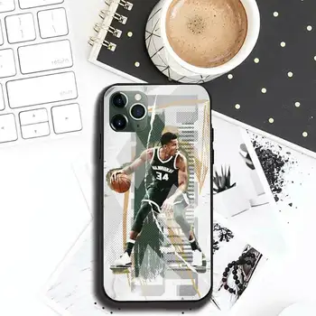 Basketbola Giannis Antetokounmpo Telefonu Gadījumā Rūdīts Stikls iPhone 12 11 Pro Max Mini XR XS MAX 8 X 7 6S 6 Plus SE 