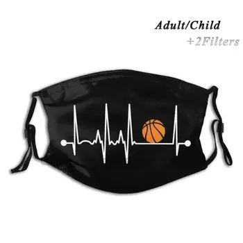 Basketbola Sirdsdarbība Custom Design Bērnu, Pieaugušo Maska Anti Putekļu Filtrs Drukāt Mazgājams Sejas Maska Man Patīk Basketbols Un Basketbols