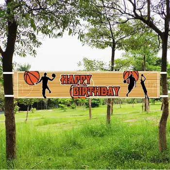 Basketbols, Dzimšanas dienu Banner, Basketbola Happy Bday Stērste Zīme, Sporta Happy Birthday Banner Puse, Piederumi, Rotājumi, BN-1031