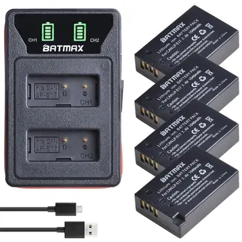 Batmax LP-E17 LP E17 LPE17 Akumulators+Jauns LED Dual USB Lādētājs ar C Tipa Ostas Canon EOS 200D M3 M6 750D 760D T6s 800D 8000D