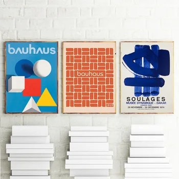 Bauhaus Ausstellung Weimer Izstāde Plakātu Sienas Art Attēlu Soulages Plakāti un Izdrukas Telpā, Mājas Dekoru
