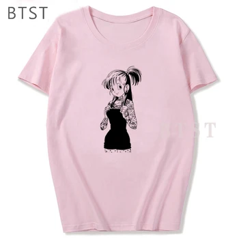 Bedres Mami Bulma T Unisex Japāņu Anime T-krekls Rozā Drukāt Īsām Piedurknēm T Krekls Streetwear Poliestera Gothic Plus Lieluma Sievietēm